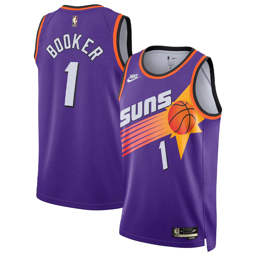 Men Phoenix Suns #1 Devin Booker Nike Purple Classic Edition 2022-23 Swingman NBA Jersey